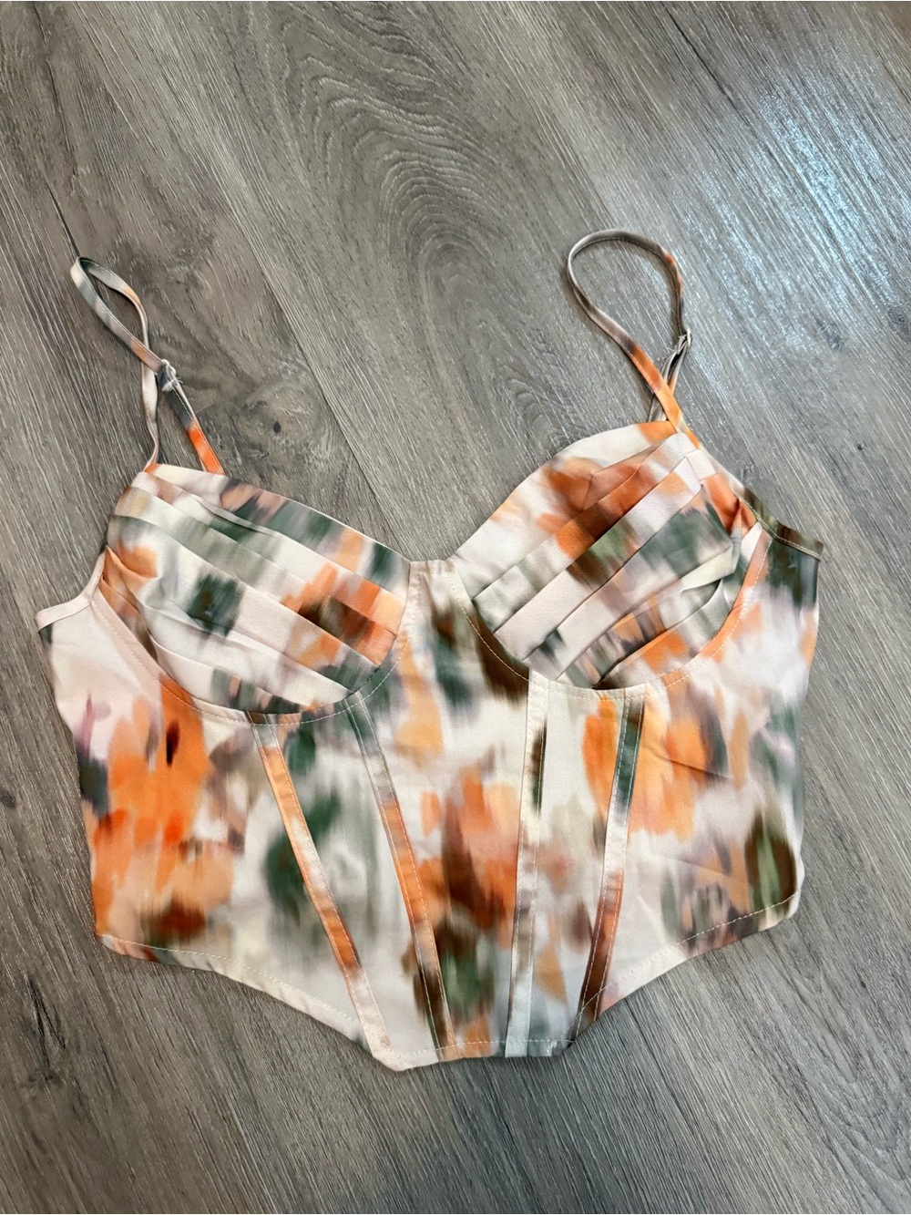 Abstract Print Corset Cami Top Size Medium